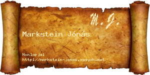 Markstein Jónás névjegykártya